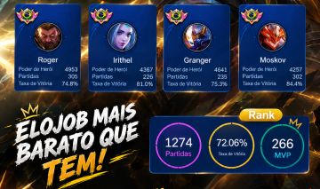 UP DE ELO MOBILE LEGENDS - ELOJOB E DUOJOB
