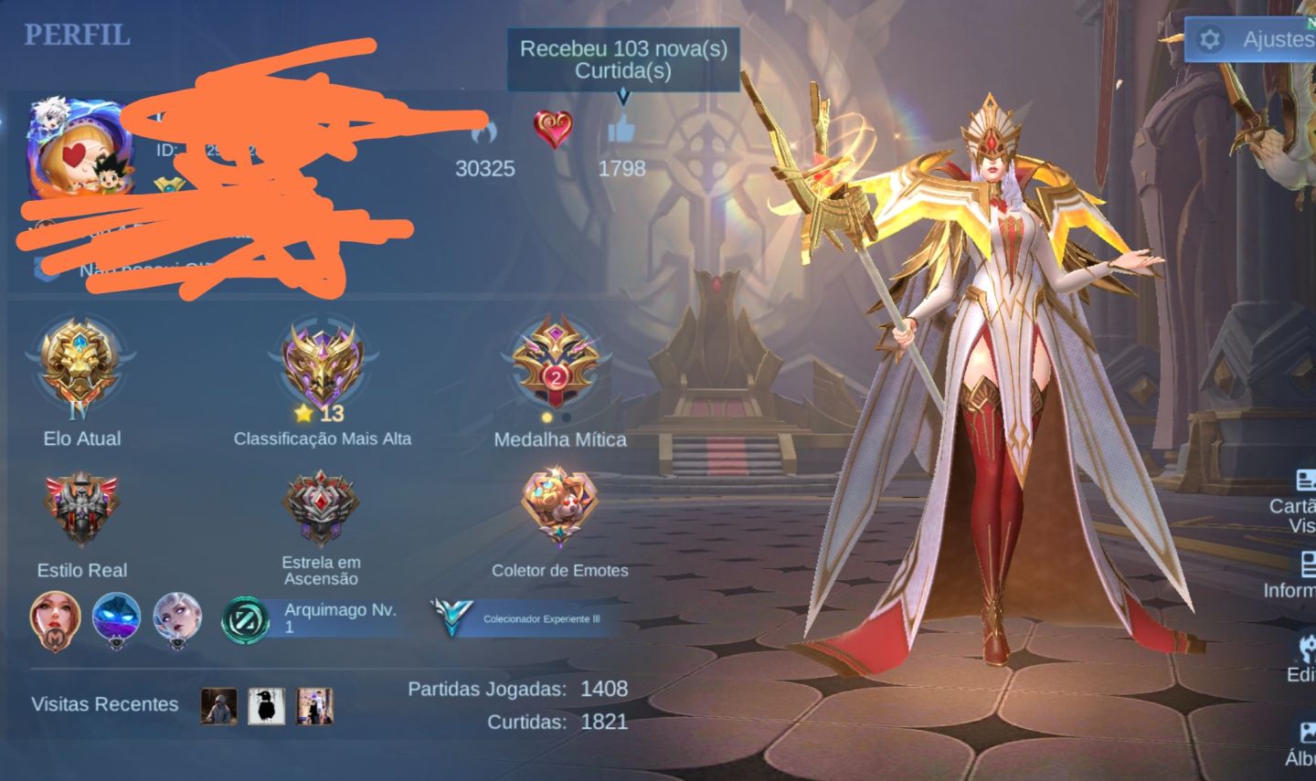 Conta Smurf mago Móbile Legends