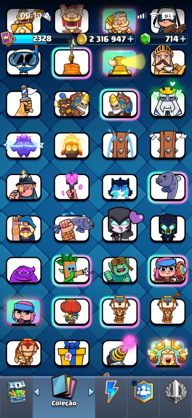 CLASH ROYALE | CONTA FULL MAX 16 | 123/123 CARTAS | 43/43 EVOLUÇÕES | 172 EMOTES