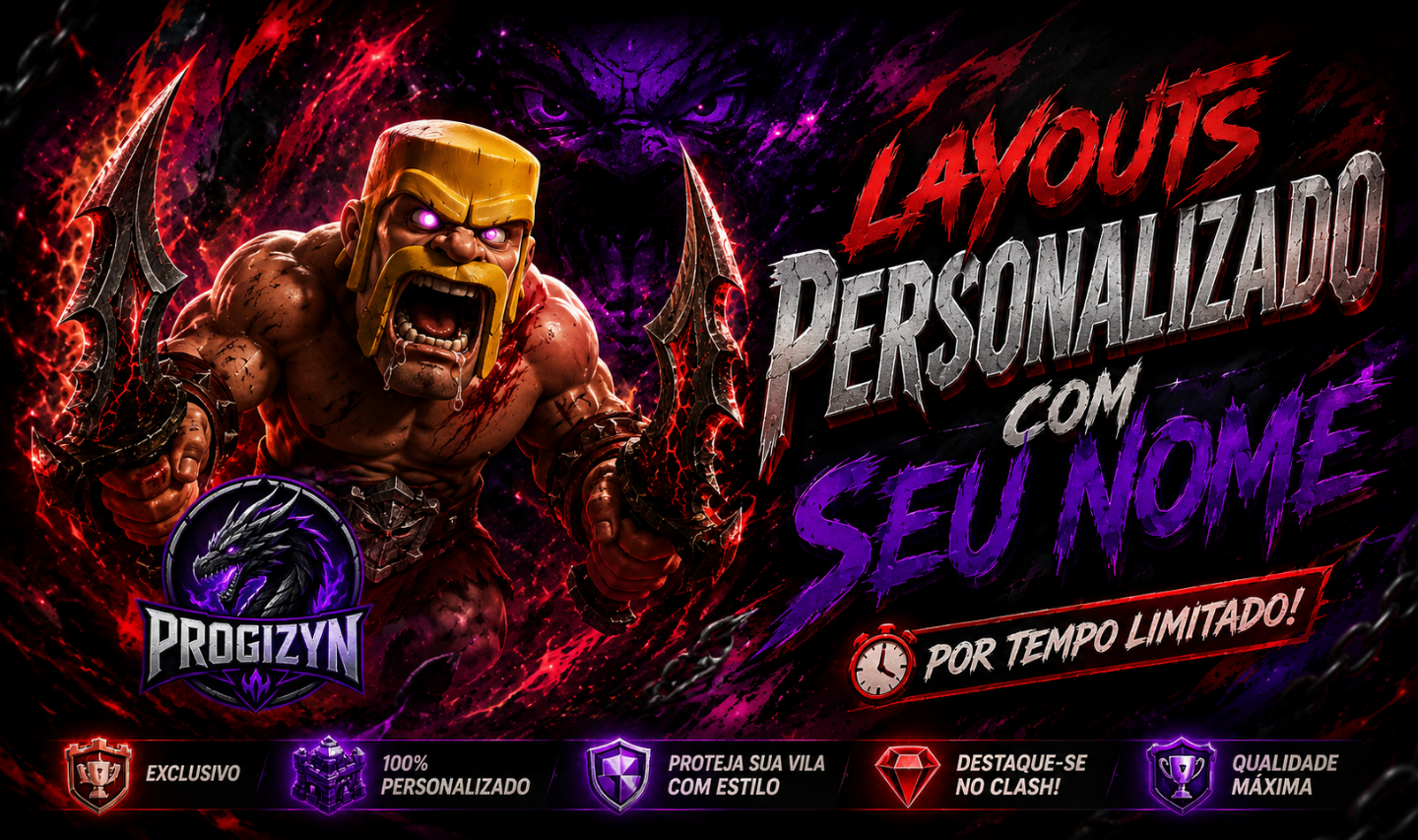 CLASH OF CLANS - LAYOUT COM SEU NOME
