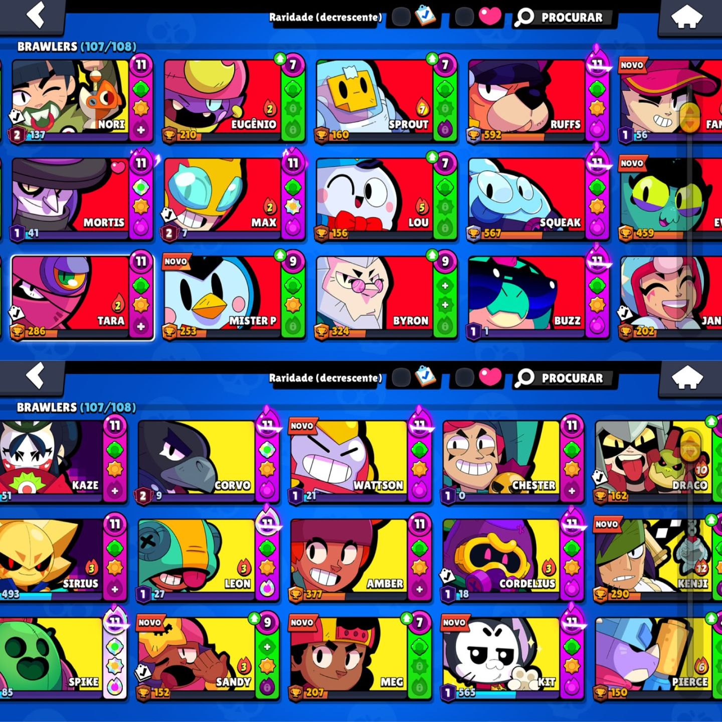 CONTA DE BRAWL STARS 64K DE TROFEUS |107 BRAWLERS |PROMO
