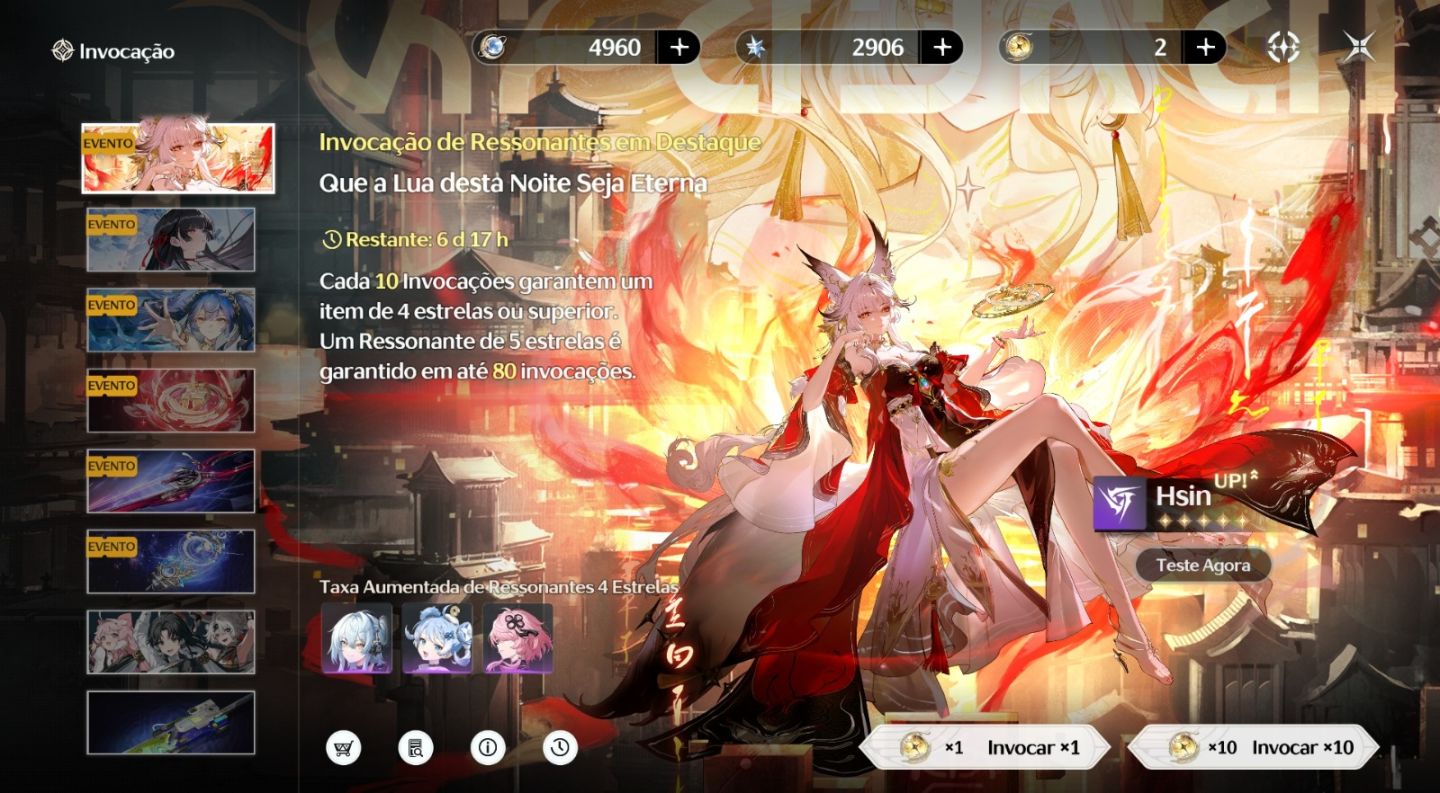 Conta Endgame Day 1 WuWa - Hsin S6 + Cartethyia S6, várias cópias