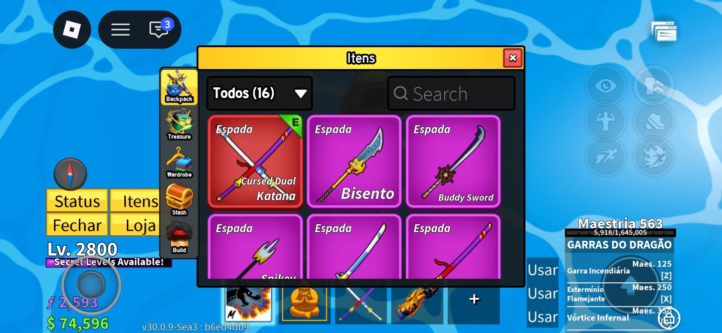 ROBLOX BLOX FRUITS 2800 MAX - BUDDHA + SOUND + SPIDER +MAGMA + GARRA DO DRAGÃO