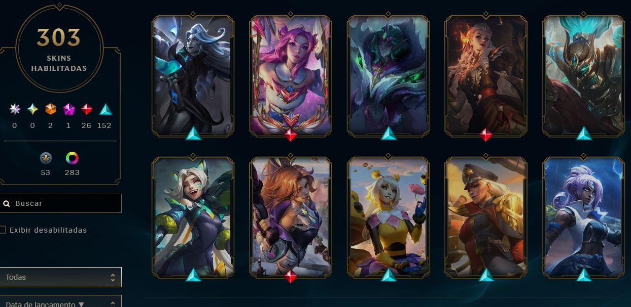 CONTA LEAGUE OF LEGENDS COM 300+ SKINS