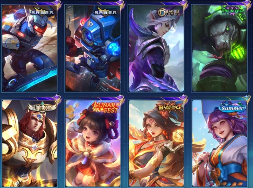 Conta mobile legends com muitas skins