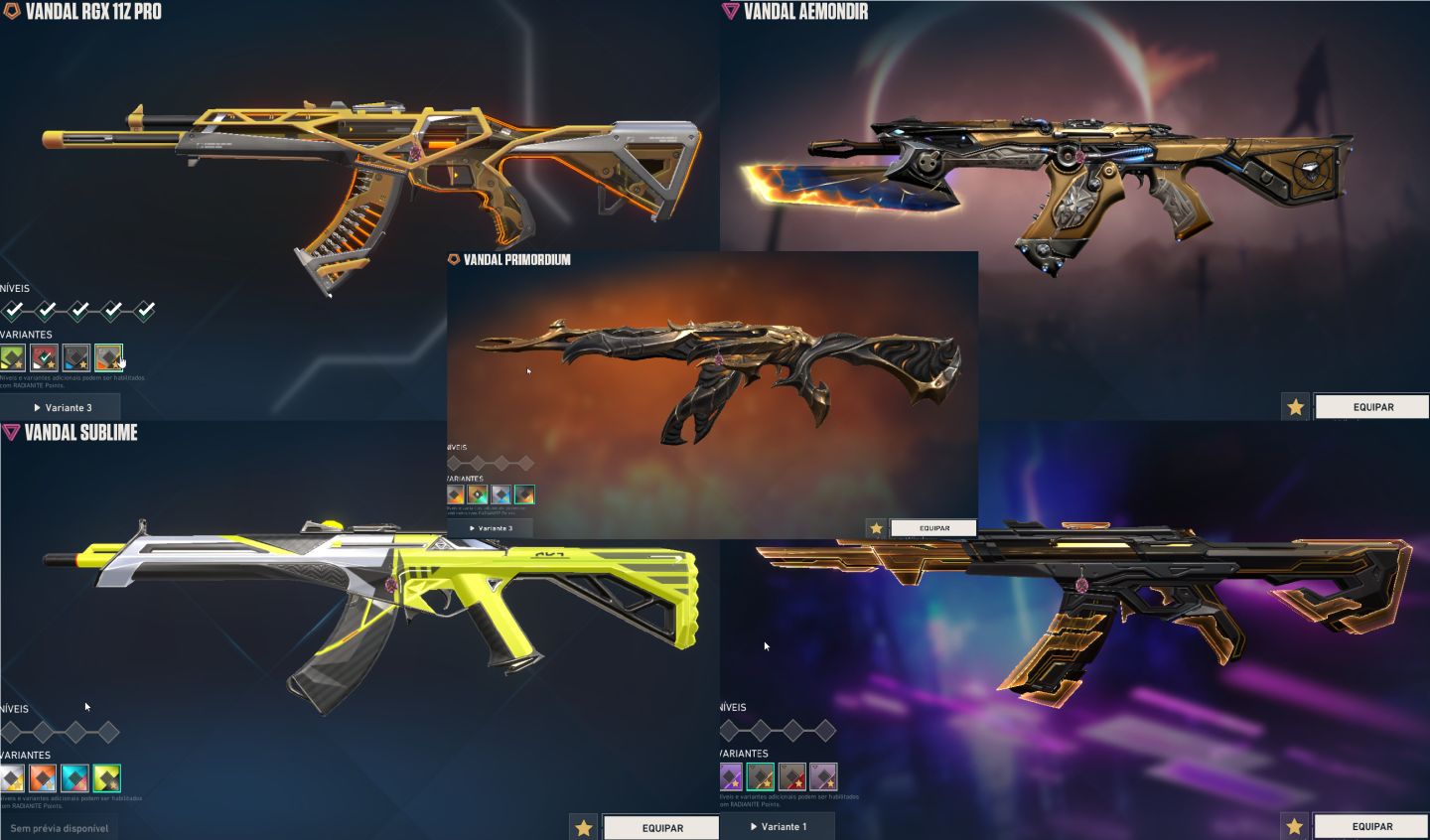 CONTA COM PACOTE CHAMPIONS 2023, 2024, 2025, VCT LOCK//IN E KARAMBIT VCT 25.