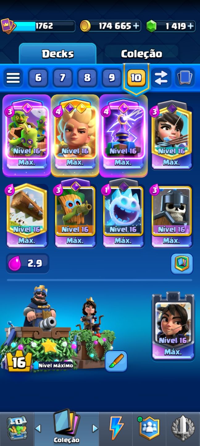 [IMPERDÍVEL] CONTA CLASH ROYALE COM 2 DECKS FULL 16 [12K troféus]
