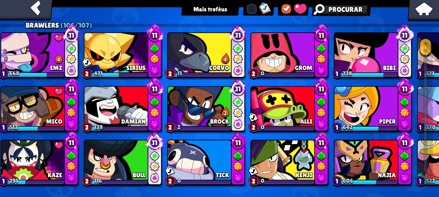 Conta brawlstars 134k troféus