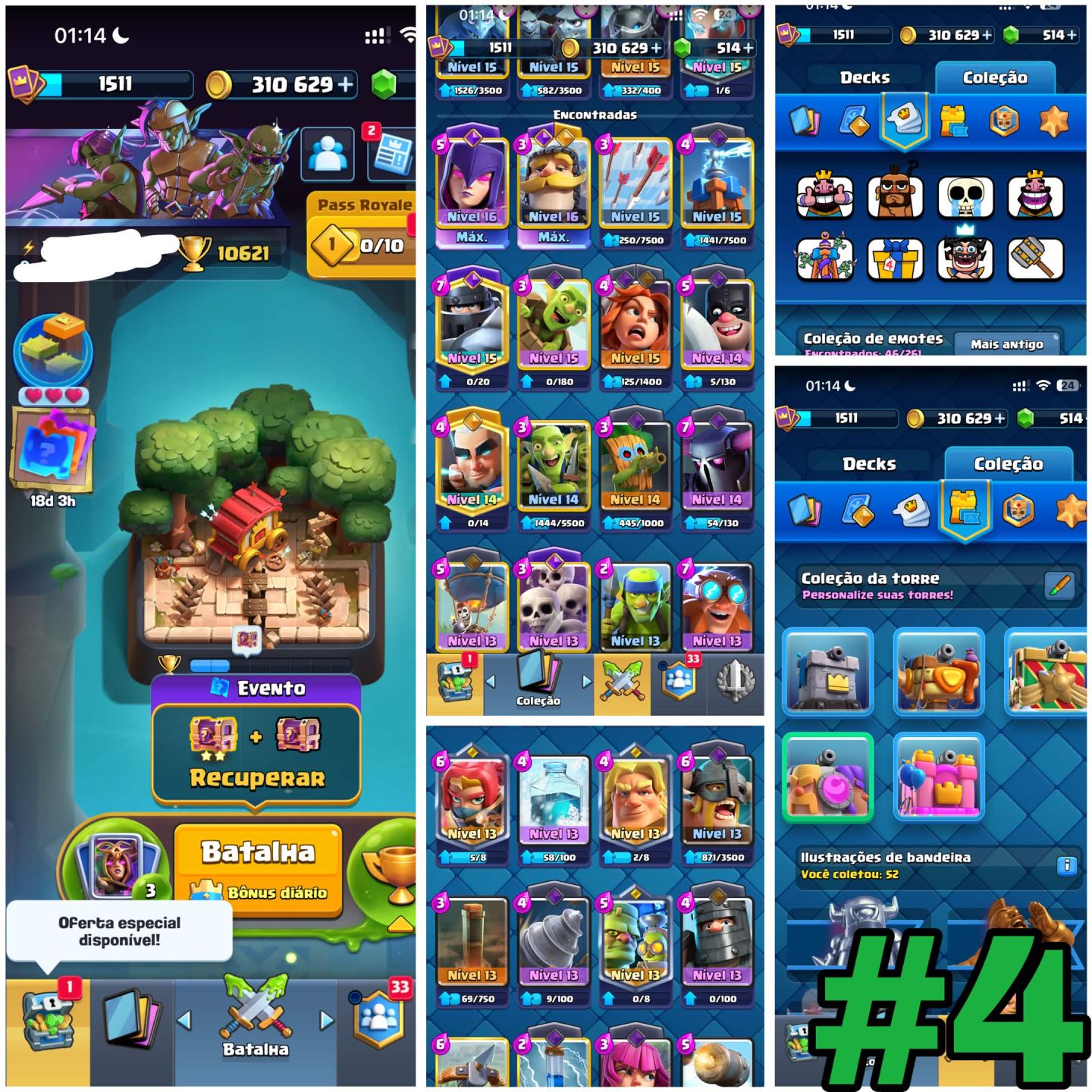 95% DE DESCONTO, CONTA CLASH ROYALE, TODAS AS ARENAS, 10,11,12,13,14,15,16,ETC.
