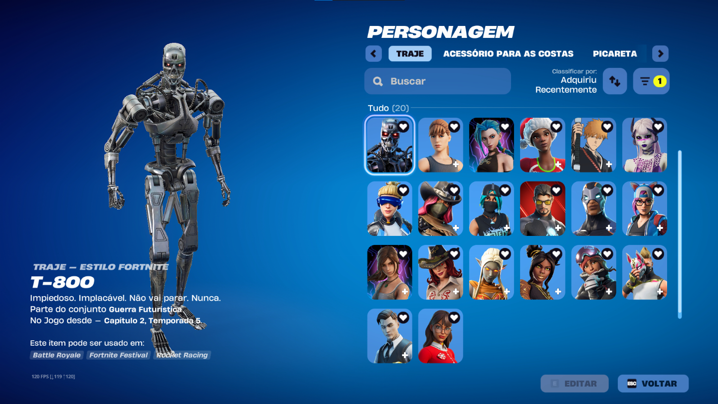 CONTA DE FORTNITE MUITO RARA COM SKINS TRYHARDS E PICARETRAS!!