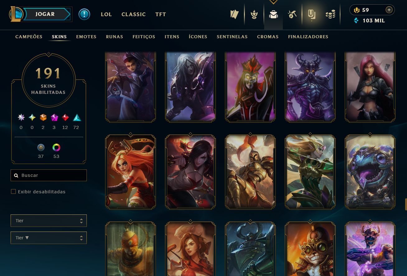CONTA GOLD IV - 191 SKIN - FULL CHAMP + PREÇO BAIXISSIMO! - 100% SEGURA!