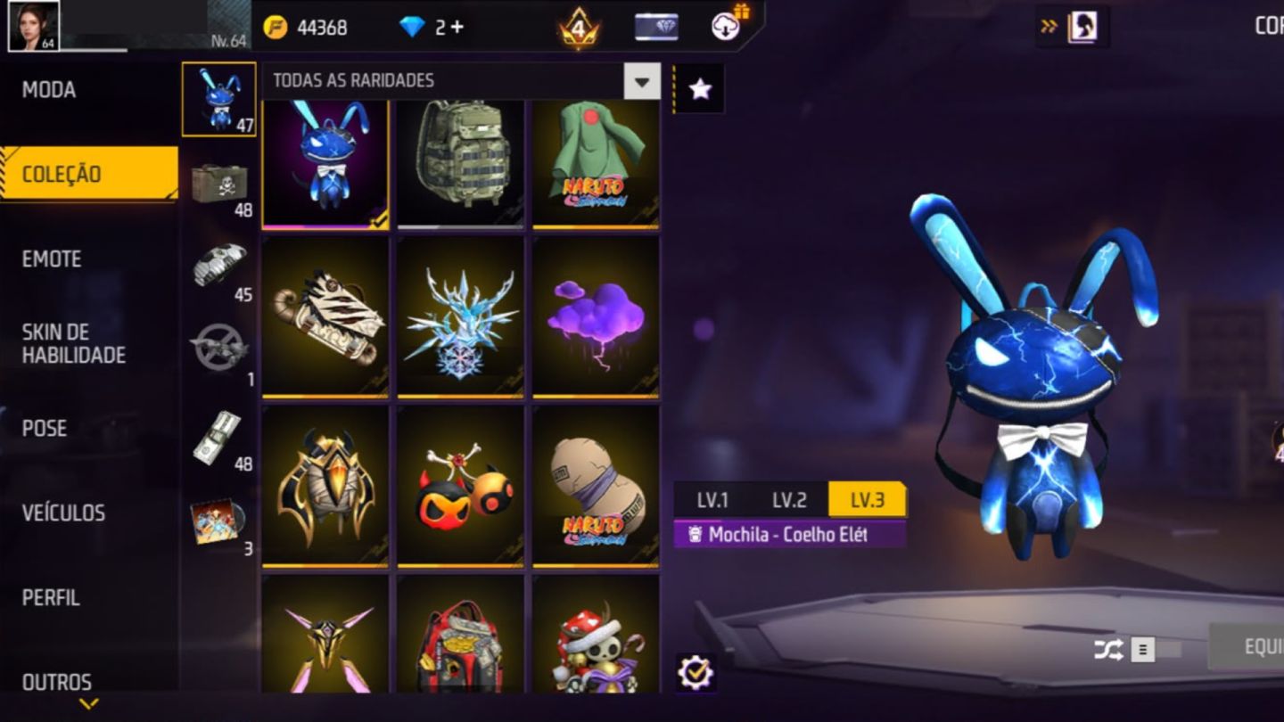 Conta Free Fire Gemada Prime 4 - Conta com Calça Angelical Vermelha!