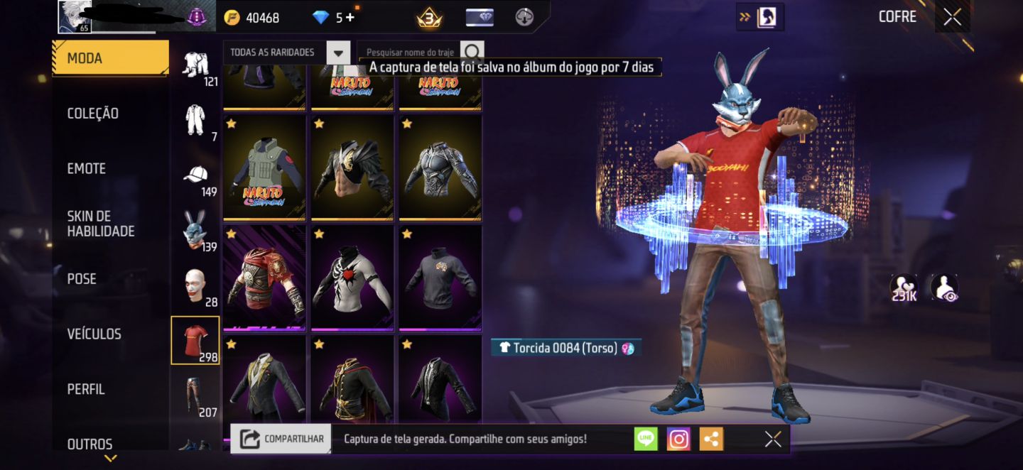 CONTA BRABA FREE FIRE, ANGELICAL ROXA + COELHÃO+MASCARA STEIKE E MUITO MAIS