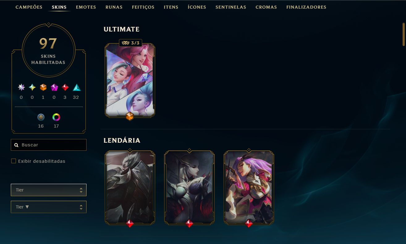 CONTA LOL - SKIN ULTIMATE SERAPHINE KDA - LENDARIAS DARIUS DEUS KATARINA EVELYNN