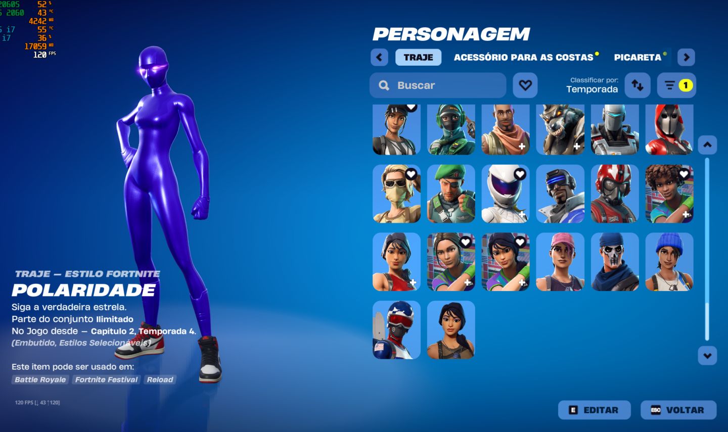 CONTA FORTNITE SEASON 4 (FULL)