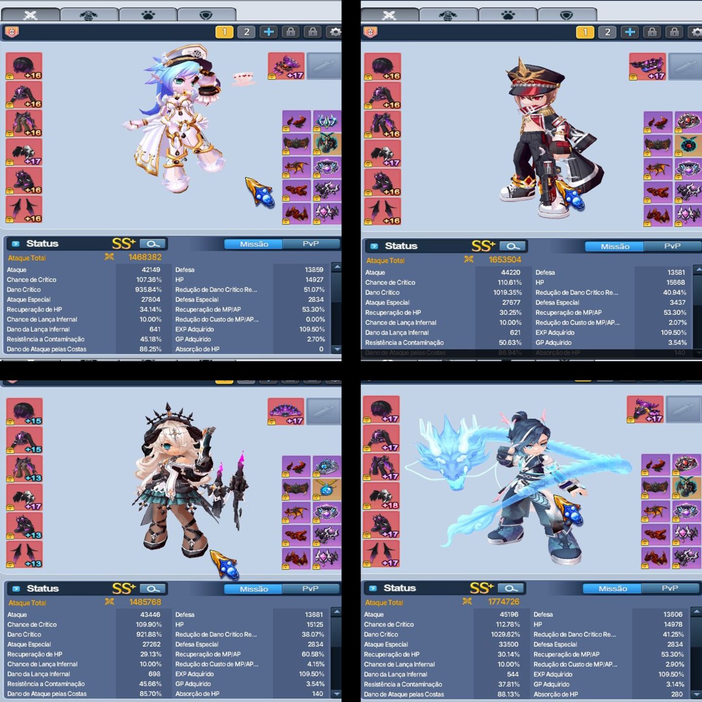 Conta EndGame GrandChase Classic C-Lvl 853 | 25 Chars Full 1.5KK+