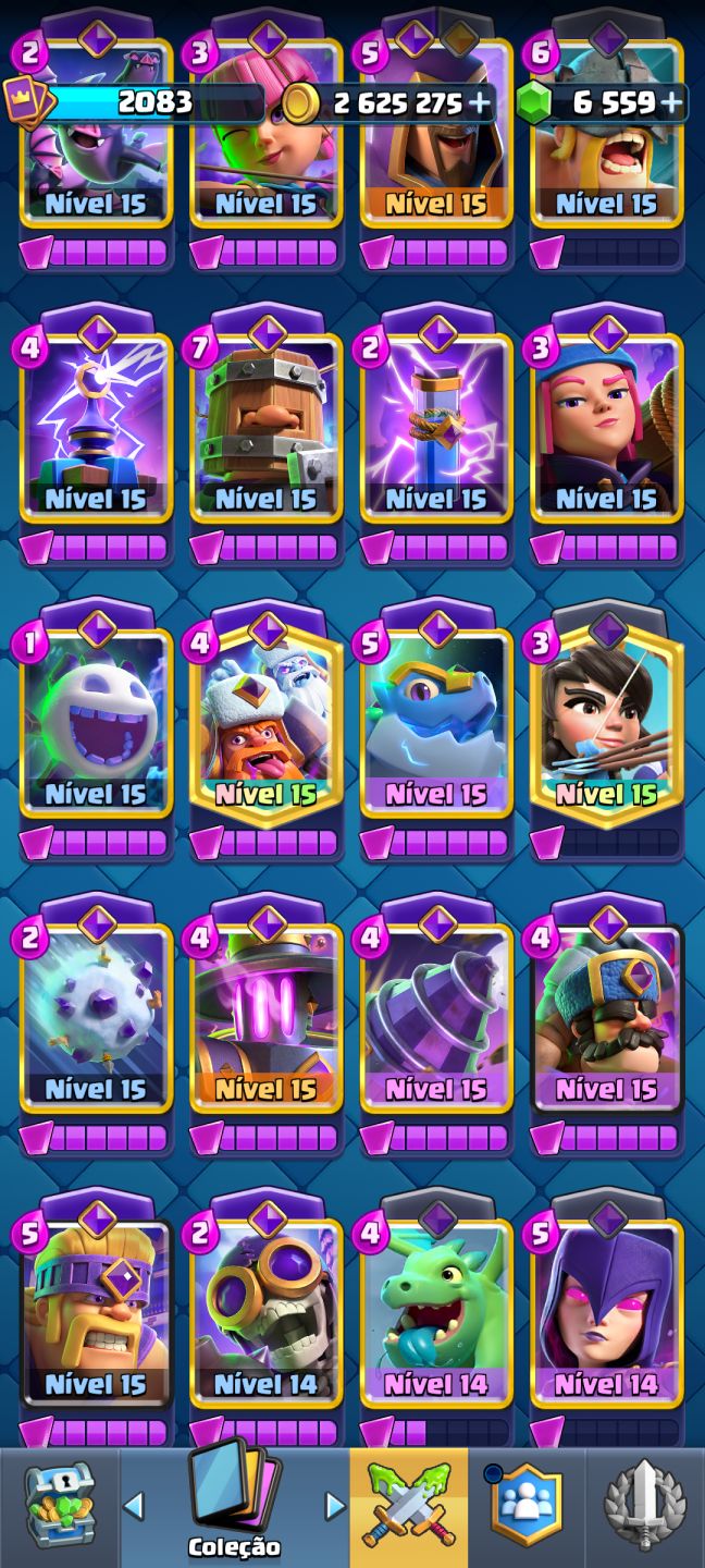 Conta de Clash royale bem upada e com várias evoluções