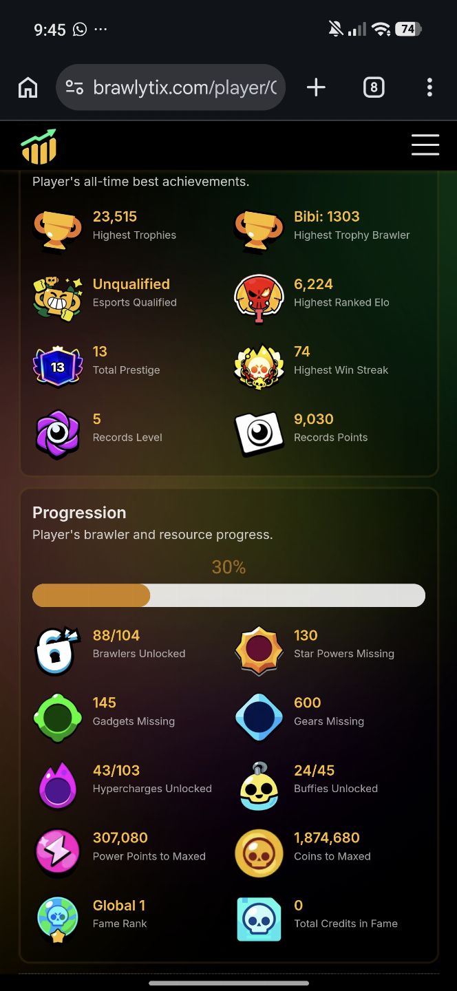 CONTA BRAWL STARS PERFEITA