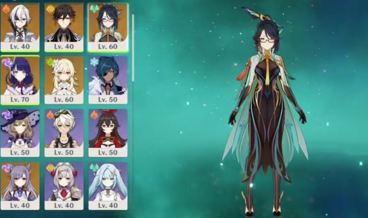 CONTA GENSHIN IMPACT COM 8 PERSONAGENS T5