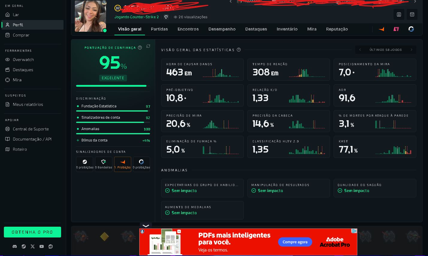 CONTA DE CS2 COM KIT AZUL SO PEGAR E JOGAR