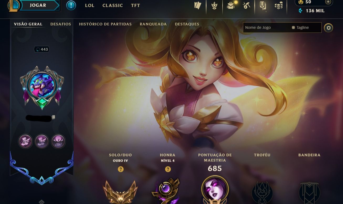 CONTA GOLD IV - 282 SKIN - FULL CHAMP + PREÇO BAIXISSIMO! - 100% SEGURA!