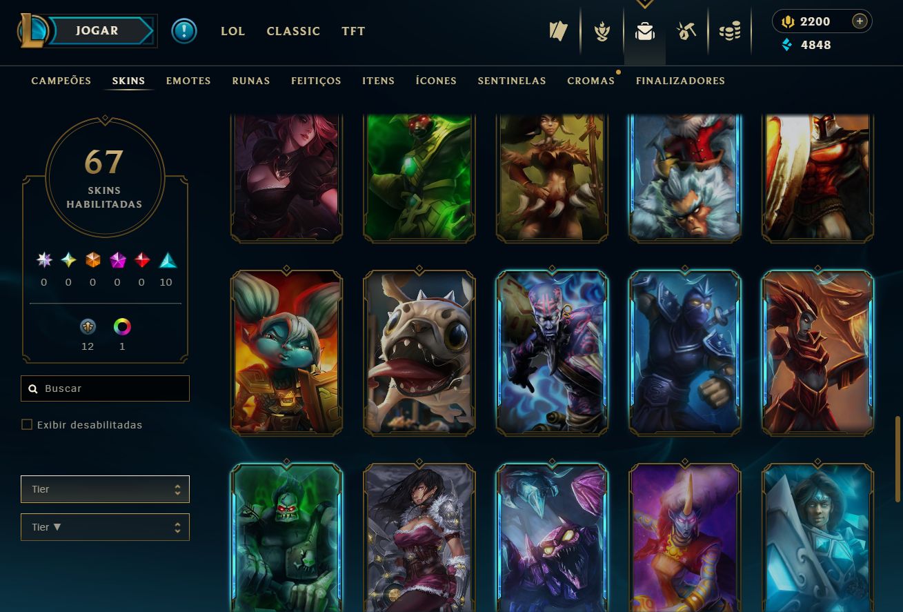 [ACESSO IMEDIATO] Ranked Open 67 Skins 72 Campeões 2200 RP
