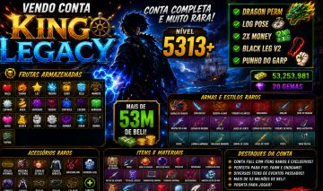 CONTA KING LEGACY | DRAGON PERM + LOG POSE + 2X MONEY