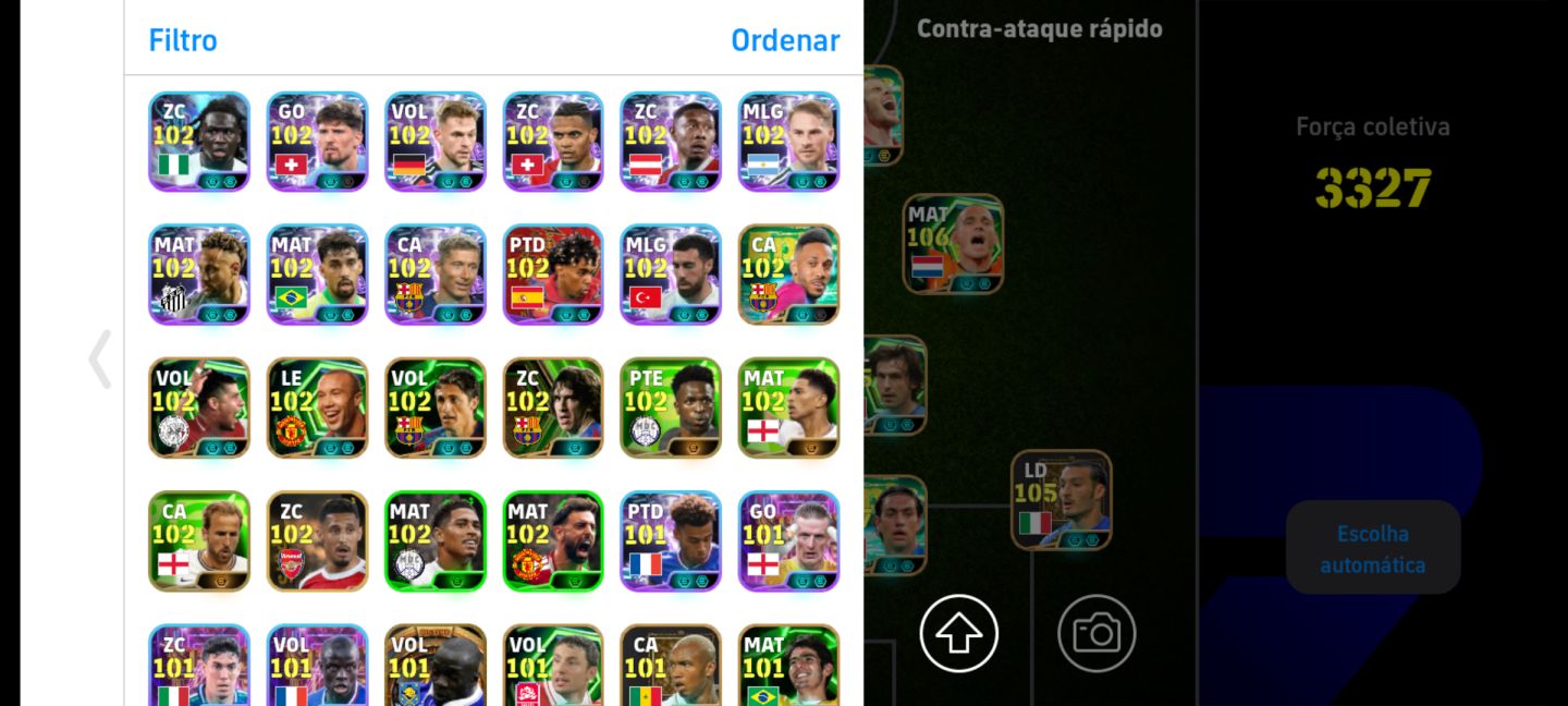 CONTA EFOOTBALL FORÇA COLETIVA 3327! (VALOR NEGOCIÁVEL).
