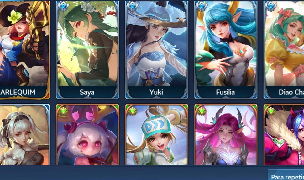 Conta - Heroes Evolved, nível: 43, heróis: 113, skins: 243.