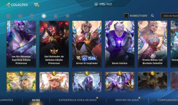 Conta de wild Rift com inúmeras skins