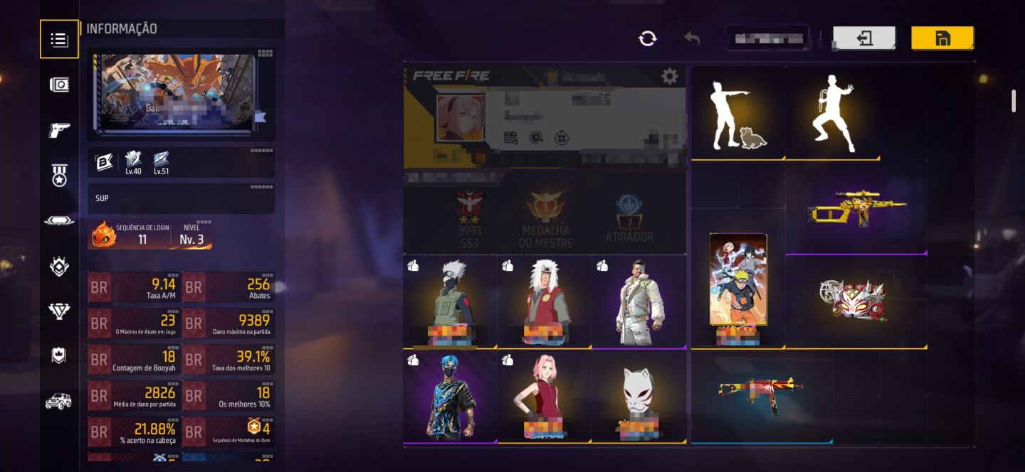 CONTA DE FREE FIRE À VENDA!