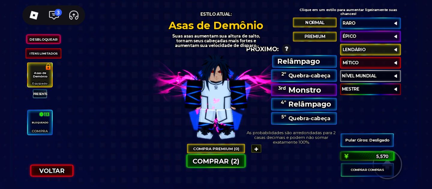 CONTA BLUE LOCK RIVALS | NEL REO WORLD CLASS + ASAS DE DEMÔNIO