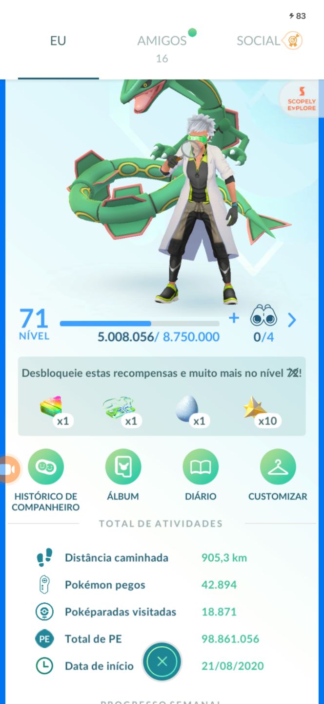 POKEMON GO CONTA LV71 TOP