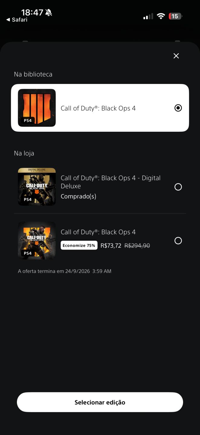 CONTA PSN COM BLACK OPS 4 EDIÇÃO DELUXE