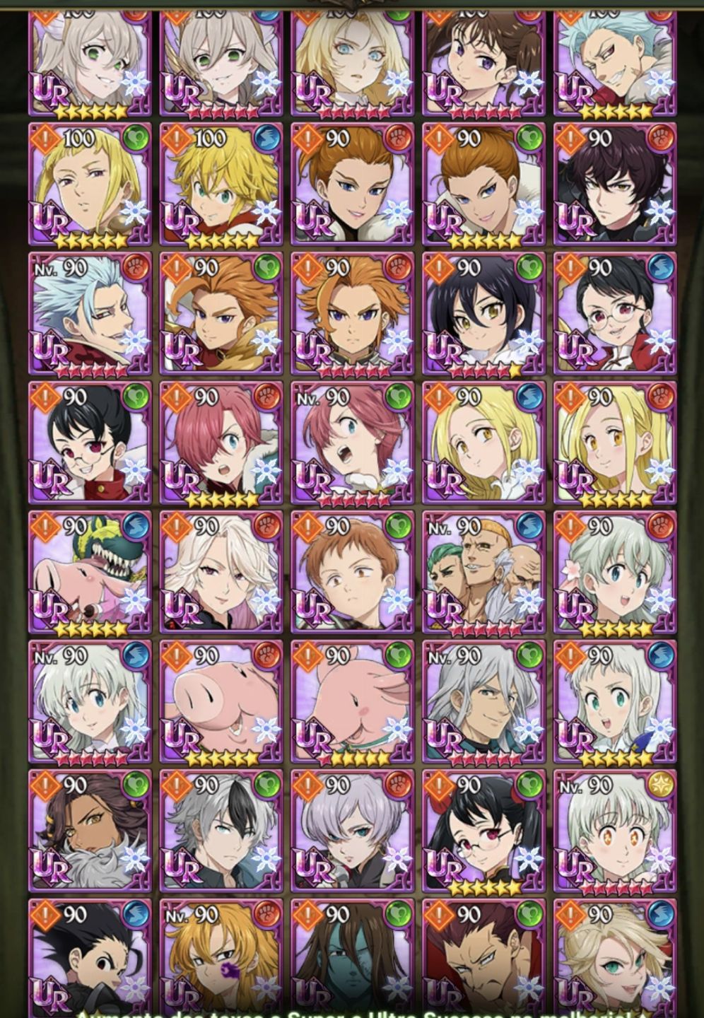 Conta antiga 7ds com muito personagens