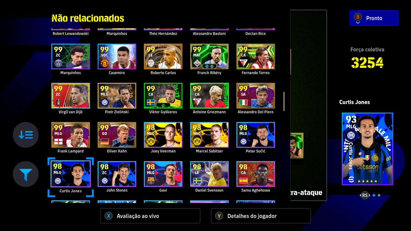 Conta Efootball Xbox/PC - Romario, Del Piero, Messi, Yamal e mtos outros