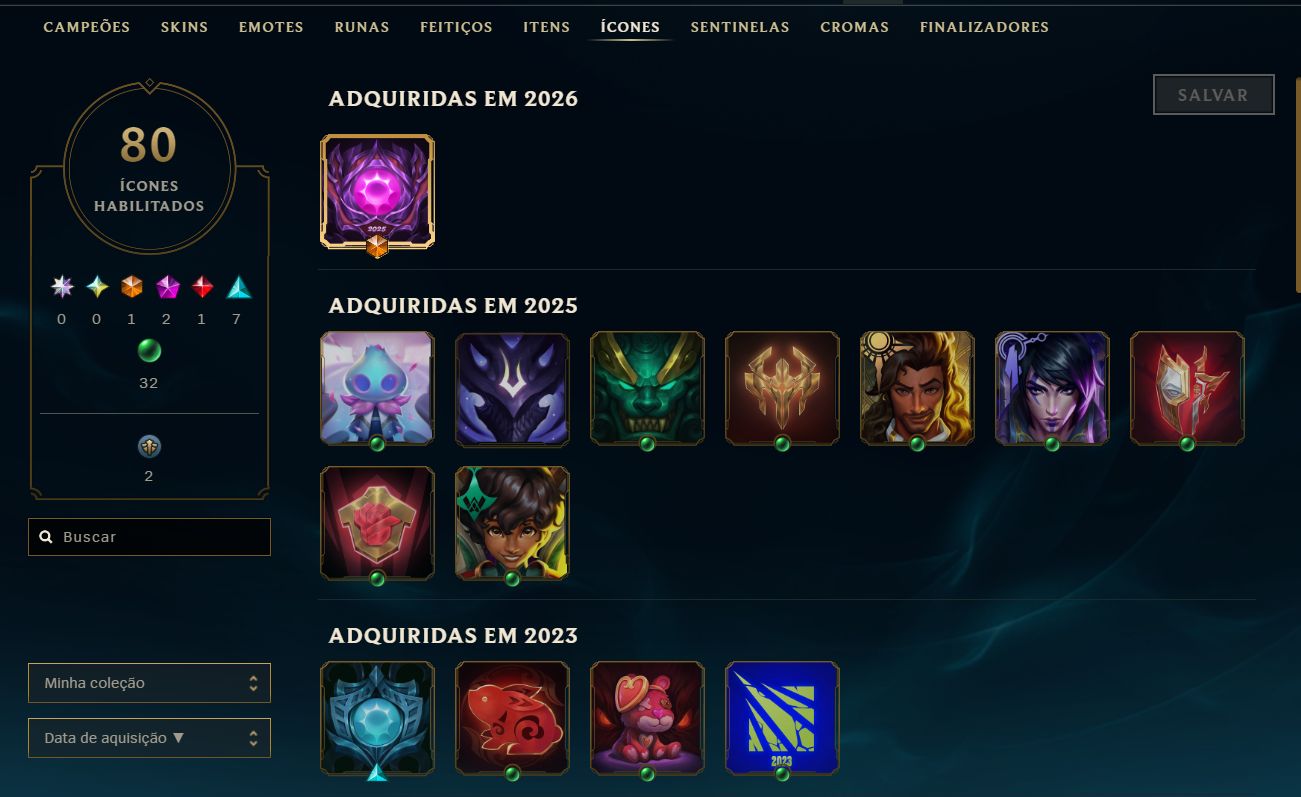 Conta Pell Lol /MMR mestre /36 champs / 26 skins / 80 icones / 25K EA