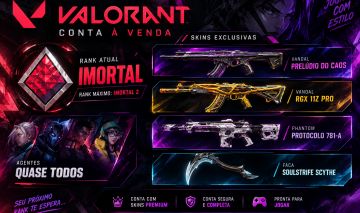 CONTA IMORTAL 1 COM MUITAS SKINS BOAS