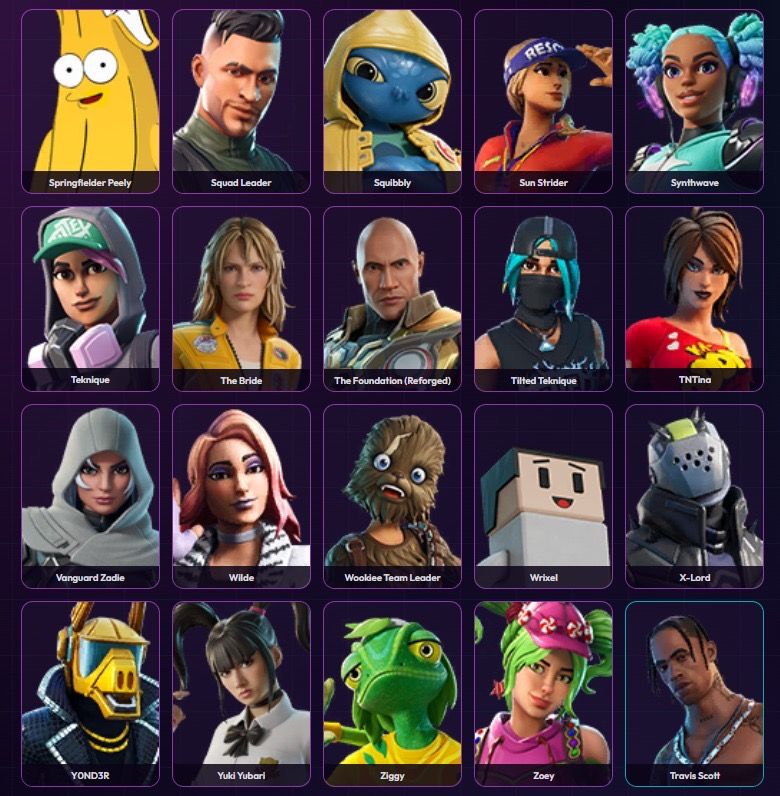 Conta de Fortnite com travis e passe da temporada 4, 5 e 6