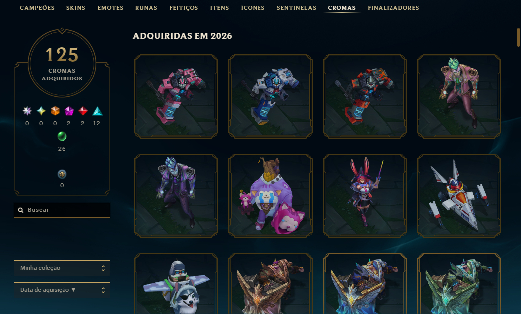 Continha 400+ skins pegou GM nessa season tudo alterável!