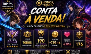 CONTA DE HONOR OF KINGS - ENTREGA AUTOMÁTICA