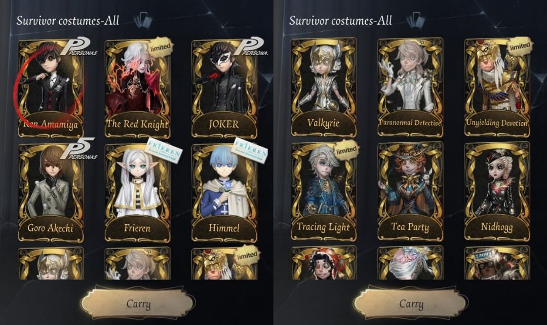 Conta Identity V | Joker/Persona 5, Frieren, Ib, COA | Skins Raras e Limitadas