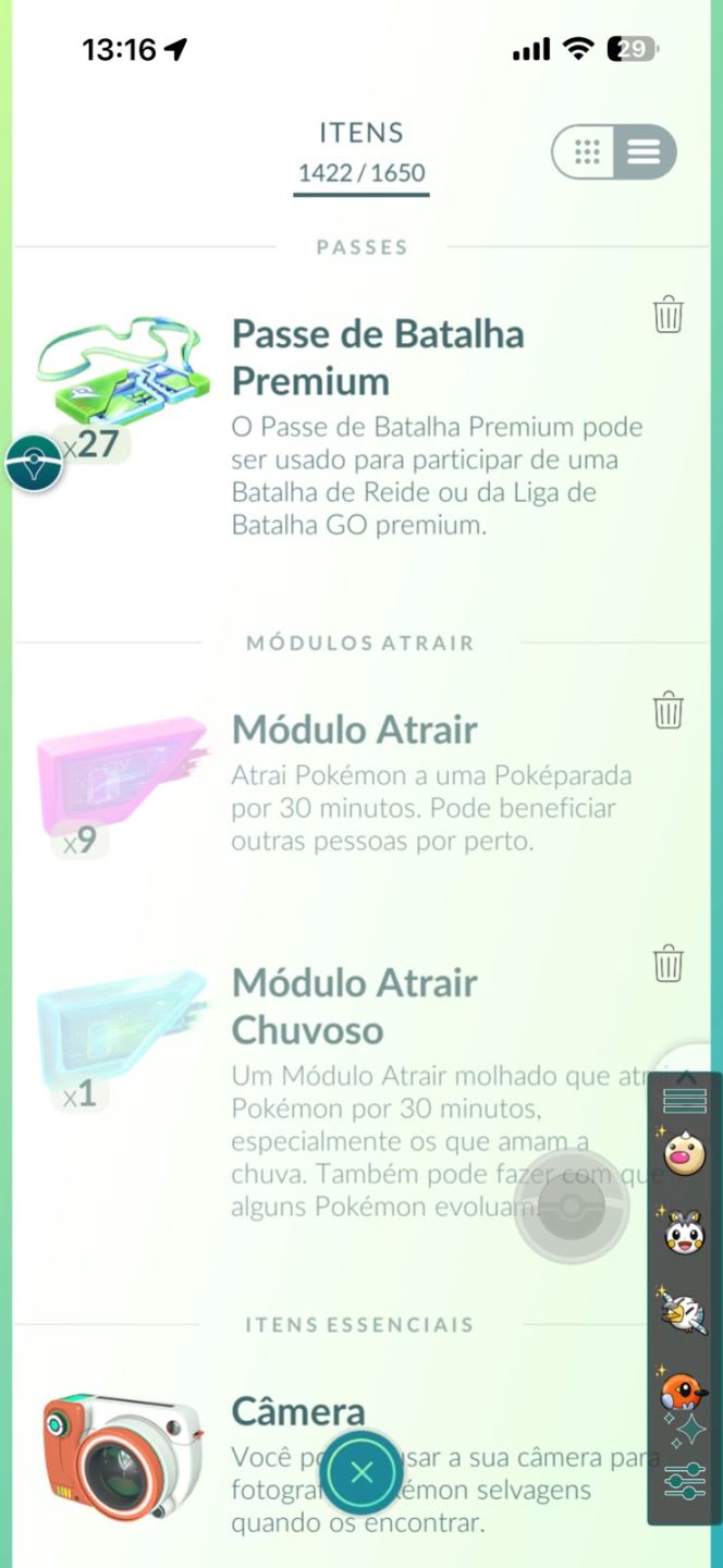 Conta Pokémon GO LV 54/54 100%Lendários/299-100%IV/Shinys 156/Shinys 100%: 4