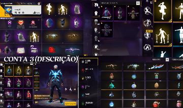 CONTA FREE FIRE - BÁSICA GEMADINHA+ BASTANTE CONJUNTO E ROUPAS (CUSTO BENEFICIO)