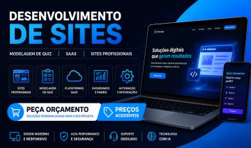 Desenvolvimento de Sites | Modelagem de Quizzes | Plataformas SaaS | Bom preço!