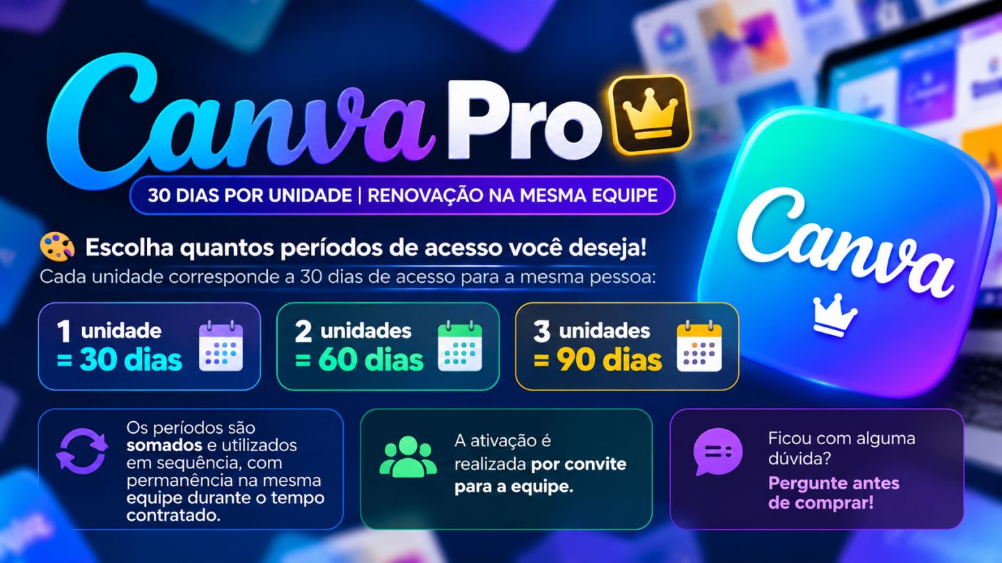 Canva | 30 Dias por Unidade | Renovação na Mesma Equipe
