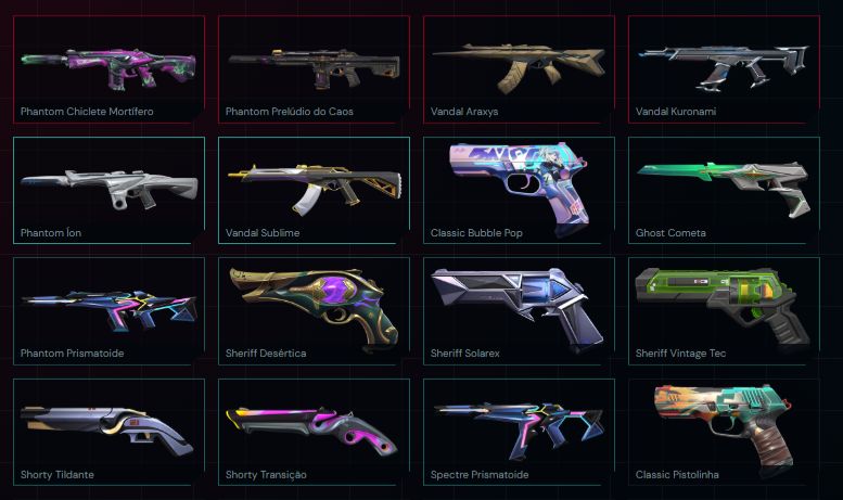 Conta FA de valorant com 24 Skins (12.450 vps gastos)