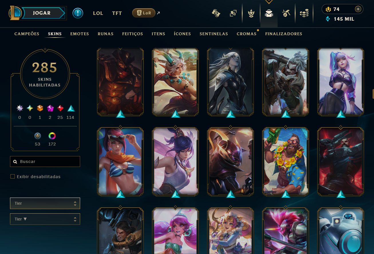 CONTA LOL/VALORANT - MMR MESTRE (LOL) - MUITA SKIN NOS 2 JOGOS! 100% SEGURO!