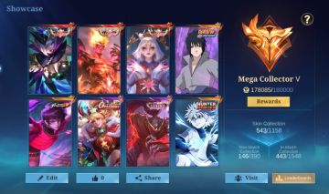 MLBB MEGA COLECIONADOR 5 | SKINS LEGEND | CONTA RARA E EXCLUSIVA