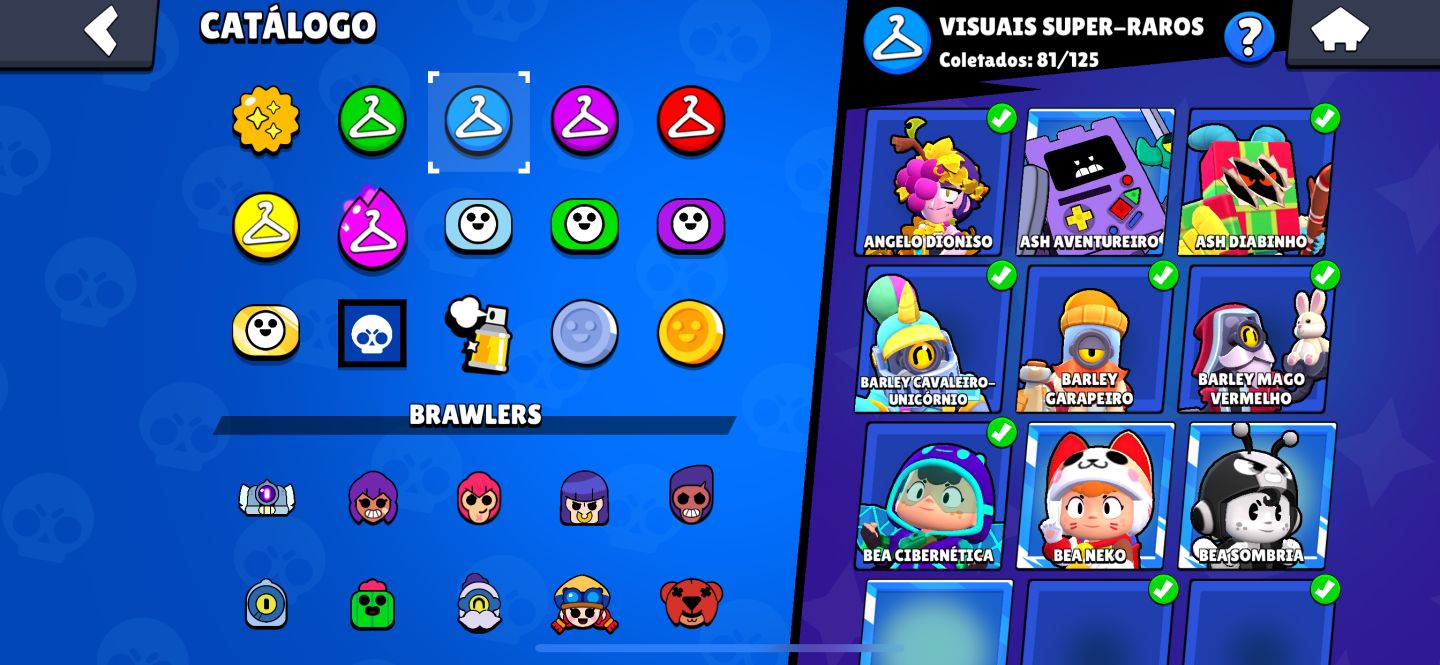 CONTA BRAWL STARS COM VARIAS SKINS TODOS OS BRAWLERS E VARIOS PRESTIGIOS